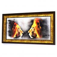 Картина на зеркале Pride. 2 Lions. №7007 Mini X23 72x42 см SEAPS