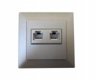 Розетка комп’ютерна подвійна Siemens Line IP20 алюміній 5TG20782AM02