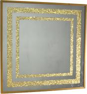 Дзеркало косметичне SEAPS Zerrofixx Glitter Square Gold X10 №3310A 94х94 см