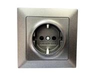 Розетка із заземленням Siemens Line IP20 карбон 5UH10724CM