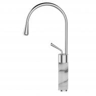 Смеситель для умывальника Invena высокий STONE белый/хром BU-03-W02