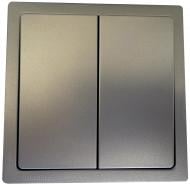 Выключатель двухклавишный Siemens Style без подсветки платина металлик 5TG72701PM00