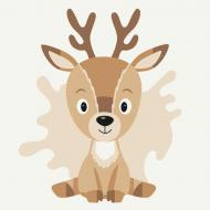 Раскраска по контурам Олененок MBS022 20x20 см Brushme Раскраска по контурам Олененок MBS022 20x20 см Brushme