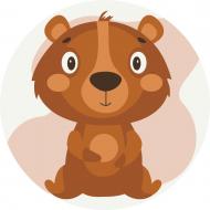 Розмальовка за контурами Ведмедик RC00009XS 20x20 см Brushme Розмальовка за контурами Ведмедик RC00009XS 20x20 см Brushme