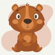 Розмальовка за контурами Ведмедик MBS023 20x20 см Brushme Розмальовка за контурами Ведмедик MBS023 20x20 см Brushme