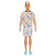 Кукла Barbie Кен Модник в клетчатой футболке GRB90