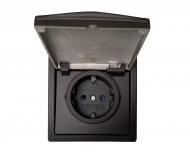 Розетка вологозахищена із заземленням Siemens Style 2P+Z ШУКО IP20 шоколадний 5UH12884CH