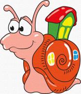 Розмальовка за контурами Домівка равлика MBS005 20x20 см Brushme Розмальовка за контурами Домівка равлика MBS005 20x20 см Brushme