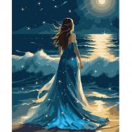 Картина по номерам Девушка и волны ночи 40x50 см Santi