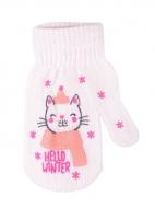 Рукавицы YO! Кот р.10 белый