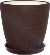 Горшок керамический Ориана-Запорожкерамика Грация №1 шелк шоколадный круглый 10 л темный шоколад