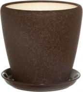 Горшок керамический Ориана-Запорожкерамика Грация №2 шелк шоколадный круглый 4,5 л темный шоколад