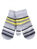 Варежки YO! Полоска р.16 серый