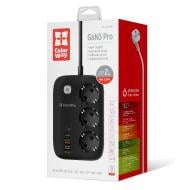 Фильтр-удлинитель ColorWay 4USB GaN3 Pro PD без заземления 3 гн. черный 2 м CW-CHE34PDB
