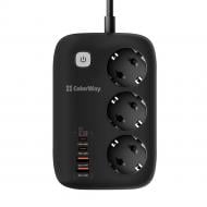 Фільтр-подовжувач ColorWay 4USB GaN3 Pro PD без заземлення 3 гн. чорний 2 м CW-CHE34PDB