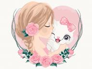 Картина по номерам Кошка любовь PKBS7116 30x40 см Brushme Картина по номерам Кошка любовь PKBS7116 30x40 см Brushme