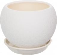 Горшок керамический Ориана-Запорожкерамика Шар шелк круглый 1,4 л белый