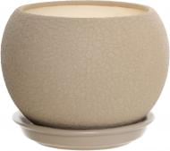 Горшок керамический Ориана-Запорожкерамика Шар шелк круглый 1,4 л капучино (037-2-126)