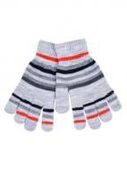 Рукавички YO! смужка (5904921650984) р.12 сірий