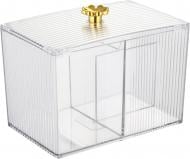 Органайзер Sensio для ватных изделий с крышкой 2 секции 13,6х8,9х10,7 см прозрачный