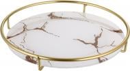Поднос для косметики Sensio декоративная круглая 21х3,5 см белый с золотым Поднос для косметики Sensio декоративная круглая 21х3,5 см белый с золотым