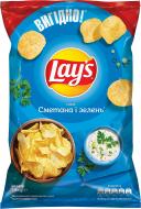 Чипсы Lays со вкусом сметаны и зеленые 170 г (Польша)