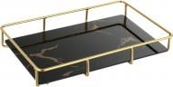 Таця для косметики Sensio декоративна прямокутна 28,5х19х5 см чорний із золотим Таця для косметики Sensio декоративна прямокутна 28,5х19х5 см чорний із золотим