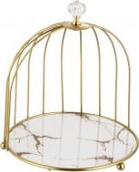 Таця для косметики Sensio декоративна кругла 23х20 см білий із золотим Таця для косметики Sensio декоративна кругла 23х20 см білий із золотим