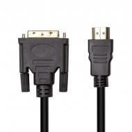 Кабель відео та живлення PowerPlant HDMI (M) – DVI (M) 1 м чорний (CA912568)