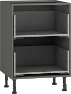 Тумба нижняя Грейд с 2-мя ящиками полного открытия V-6 /Оптимум 600x870x522 мм серый графит