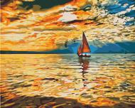 Картина по номерам Закат морского путешествия BS52885 40x50 см Brushme Картина по номерам Закат морского путешествия BS52885 40x50 см Brushme