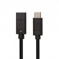 Кабель відео та живлення PowerPlant USB Type-C M/F (USB3.0) 3А AWG24+32 1,5 м чорний (CA912582)