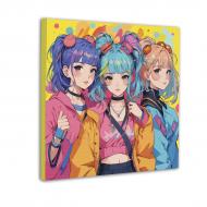 Картина по номерам Стильные подруги 40x40 см Santi