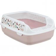 Туалет Trixie Delio з високим бортиком 38x20x50 см бузковий/білий
