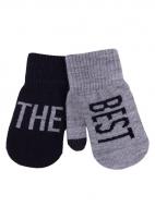 Варежки YO! (5904921650373) р.14 черный с серым