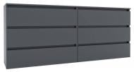 УЦЕНКА! Комод Garant Идея 2x3ш 1800x760x420 мм графит/графит (УЦ №3539)
