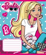 Тетрадь школьная 12 линия глиттер BARBIE YES