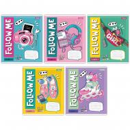 Тетрадь школьная 12 листов клетка Follow me (767187) 1 вересня