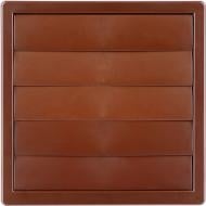 Решітка вентиляційна AirRoxy KzZ 170x170 100 brown з гравітаційними жалюзі пластик коричневий