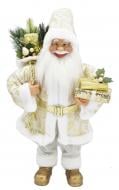 Декоративная новогодняя фигура Санта с подарками бело-золотой 60 см