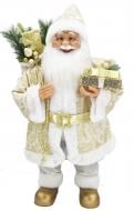Декорация новогодняя Золотой Санта с подарками 80 см