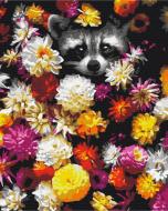 Картина по номерам Енот в цветах BS34614 40x50 см Brushme