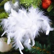 Украшение новогоднее YES! Fun Капля с перьями 17 см белый перламутровый 974933