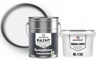 Краска эпоксидная Kompozit EpoxyBeton двухкомпонентная серая RAL 9016 12 кг + Мраморная крошка Kompozit M-130 5 кг