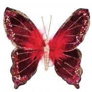 Украшение новогоднее YES! Fun Бабочка 18 см красно-золотистый 974962