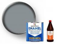 Эмаль алкидная Kompozit ПФ-115 Светло-серая 2,8 кг + Преобразователь ржавчины Kompozit 0,48 кг