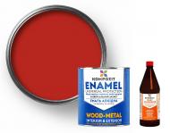 Эмаль алкидная Kompozit ПФ-115 Красная RAL 3001 2,8 кг + Преобразователь ржавчины Kompozit 0,48 кг