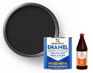 Эмаль алкидная Kompozit ПФ-115 Черная матовая 2,8 кг + Преобразователь ржавчины Kompozit 0,48 кг