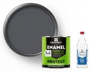 Эмаль Kompozit антикоррозионная 3в1 PROTECT Графит RAL 7024 2,7 кг + Растворитель универсальный Kompozit 0,5 л Эмаль Kompozit антикоррозионная 3в1 PROTECT Графит RAL 7024 2,7 кг + Растворитель универсальный Kompozit 0,5 л