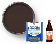 Эмаль алкидная Kompozit ПФ-115 Шоколадная RAL 8017 2,8 кг + Преобразователь ржавчины Kompozit 0,48 кг